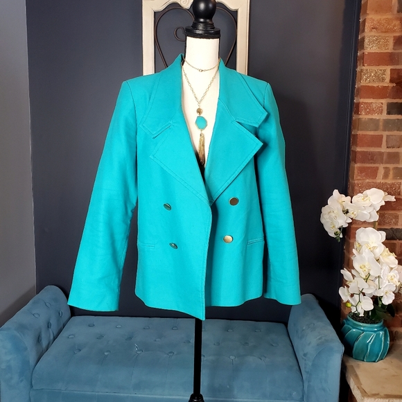 turquoise blazer womens